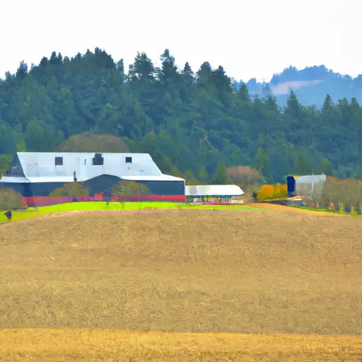 Rural homes in Yamhill, Oregon