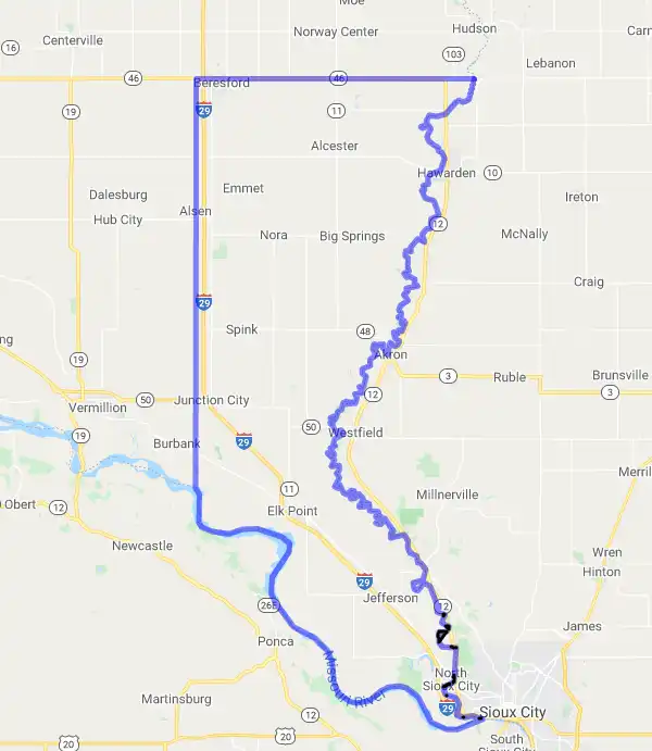 County level USDA loan eligibility boundaries for Union, South Dakota