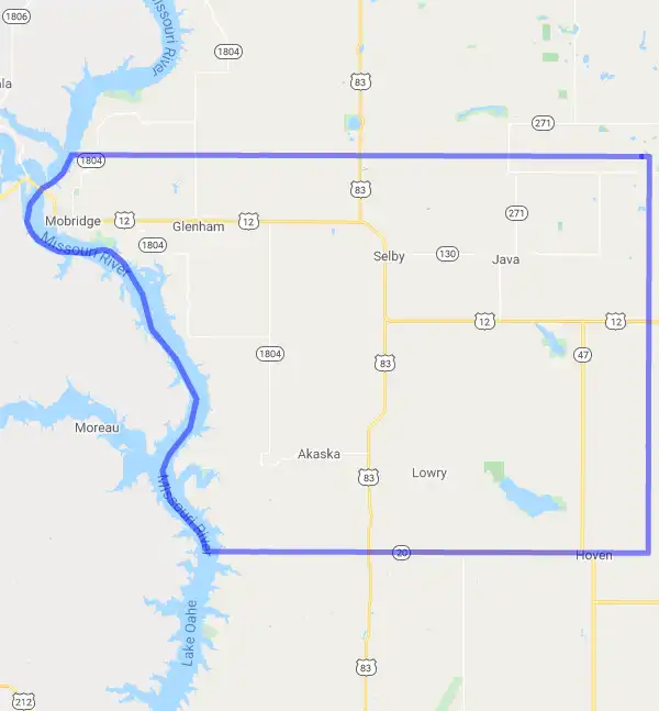County level USDA loan eligibility boundaries for Walworth, South Dakota