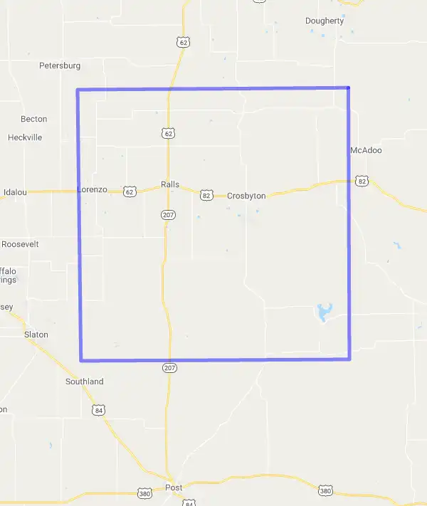 County level USDA loan eligibility boundaries for Crosby, Texas