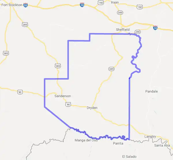 County level USDA loan eligibility boundaries for Terrell, Texas