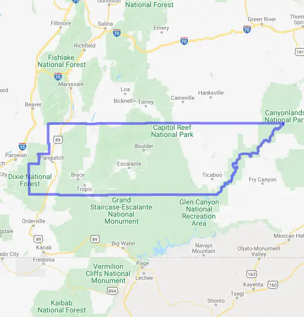 County level USDA loan eligibility boundaries for Garfield, Utah