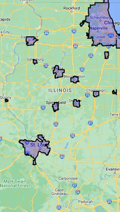 Illinois New 2024 USDA loan eligibility boundaries