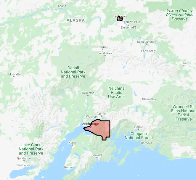 County boundaries in AK