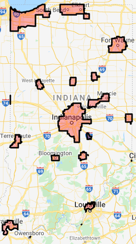Indiana USDA loan eligibility boundaries