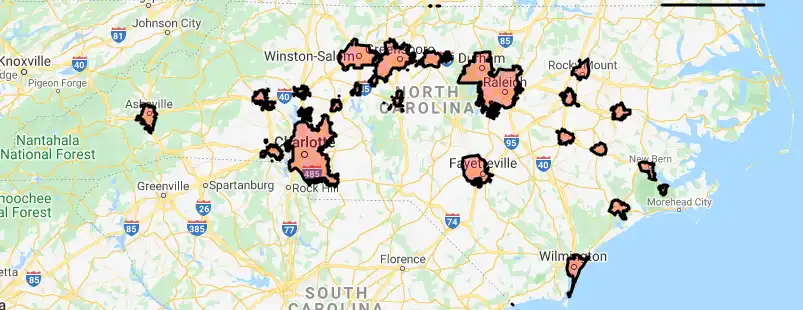 County boundaries in NC