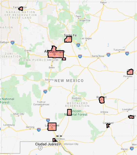 New Mexico USDA loan eligibility boundaries